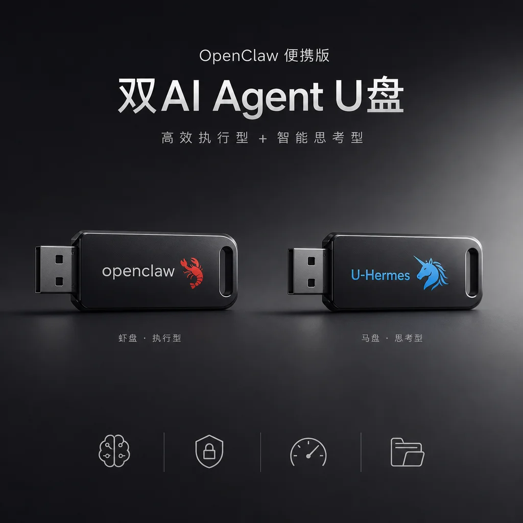 OpenClaw小龙虾和Hermes爱马仕双智能体U盘-达思沃