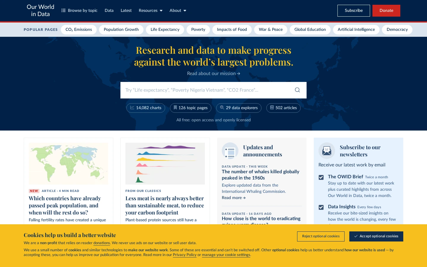 Our World in Data | 全球数据可视化研究平台,免费学术数据图表