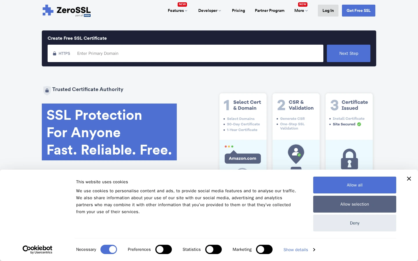 ZeroSSL | 免费SSL证书颁发机构,支持ACME自动续期